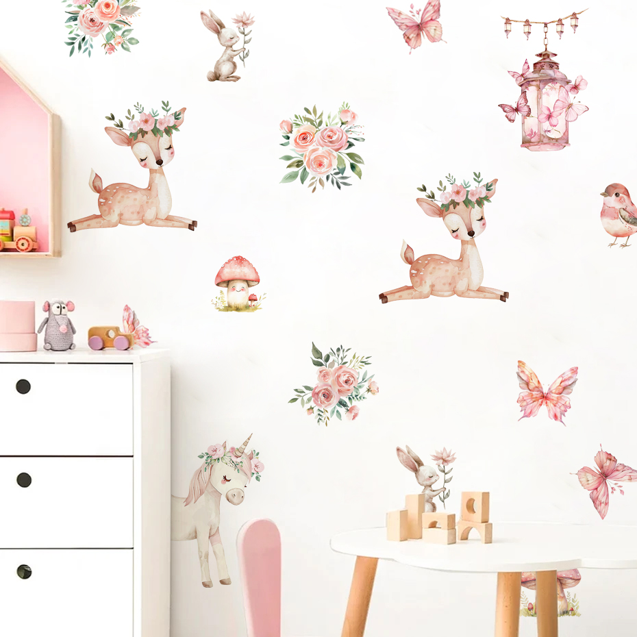 Baby Girl Nursery Quotes - Мультяшный красивый олень, детская комната, детская