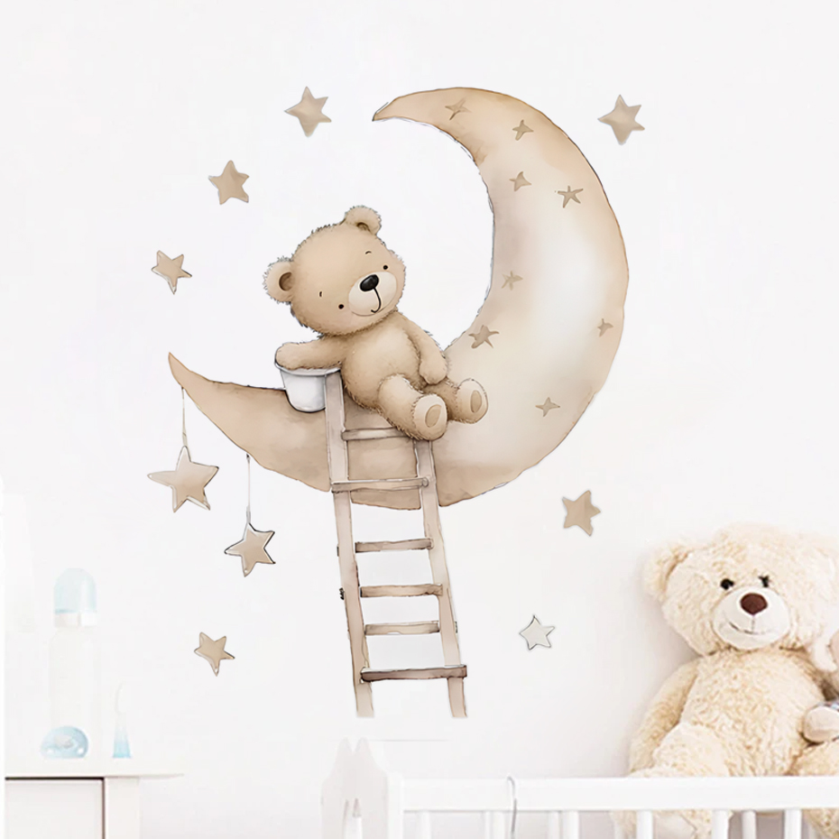 Baby Girl Nursery Quotes - Наклейки на стену с милым медведем,