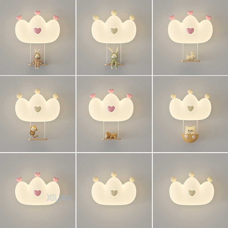 Baby Nursery Wall Lights - Романтические Настенные светильники с розовой короной