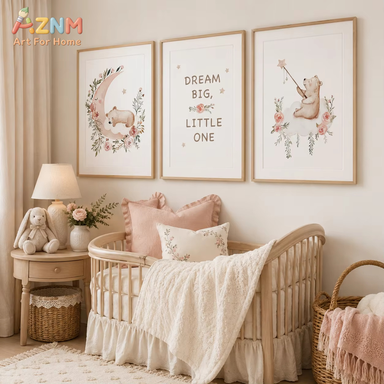 Baby Girl Nursery Quotes - Настенный декор AZNM с цветами и