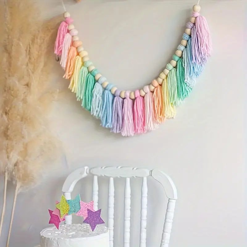 Baby Nursery Decor Girl - 1 шт., красочная радужная гирлянда с