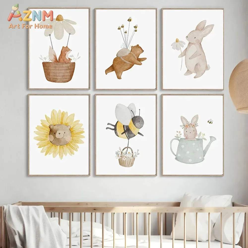 AZNM Картина на холсте с аквар – обзор и цена Baby Nursery Frames