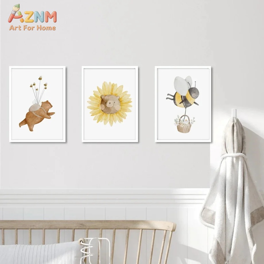 AZNM Картина на холсте с аквар – обзор и цена Baby Nursery Frames