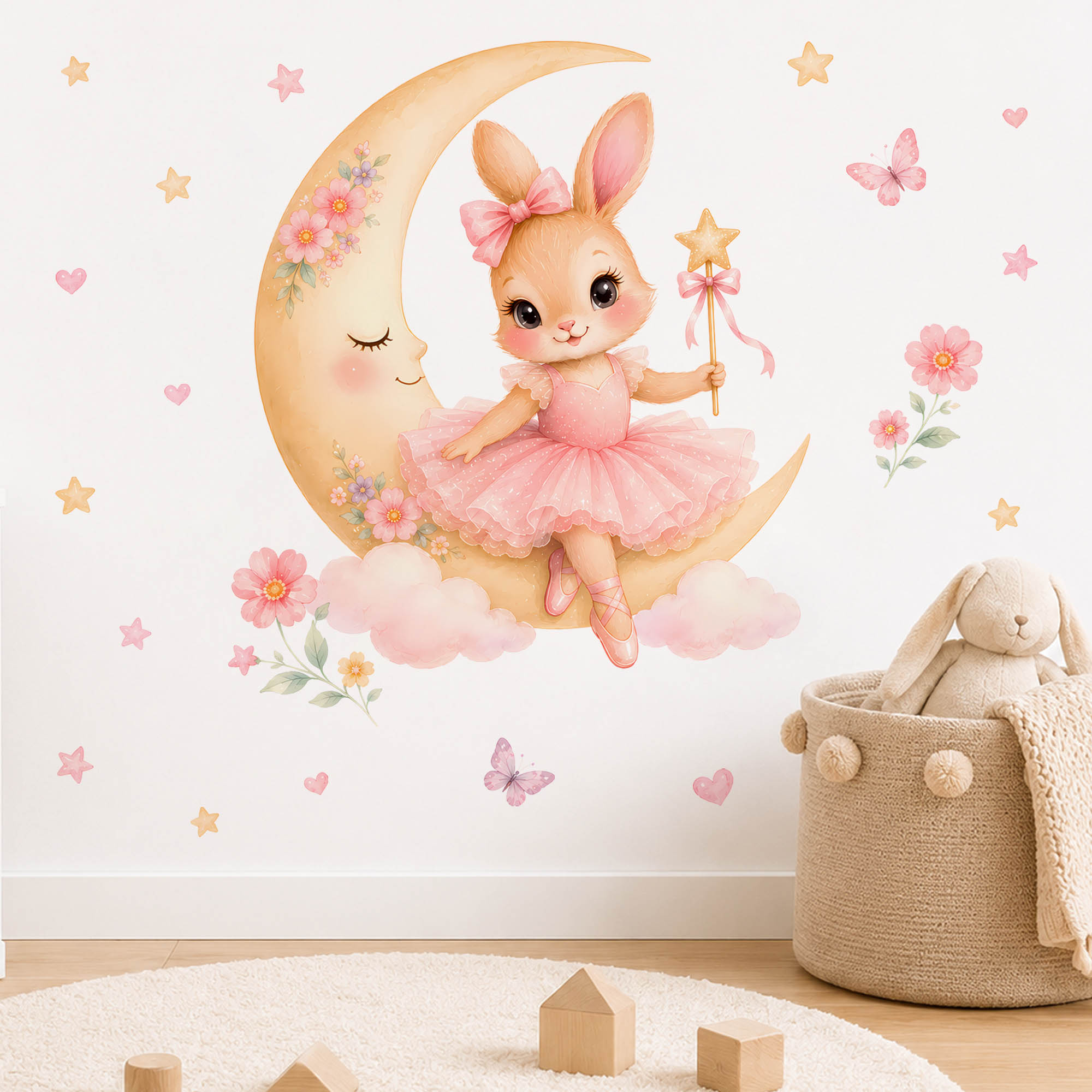 Наклейки на стену «Акварельная – обзор и цена Baby Nursery Decor Girl
