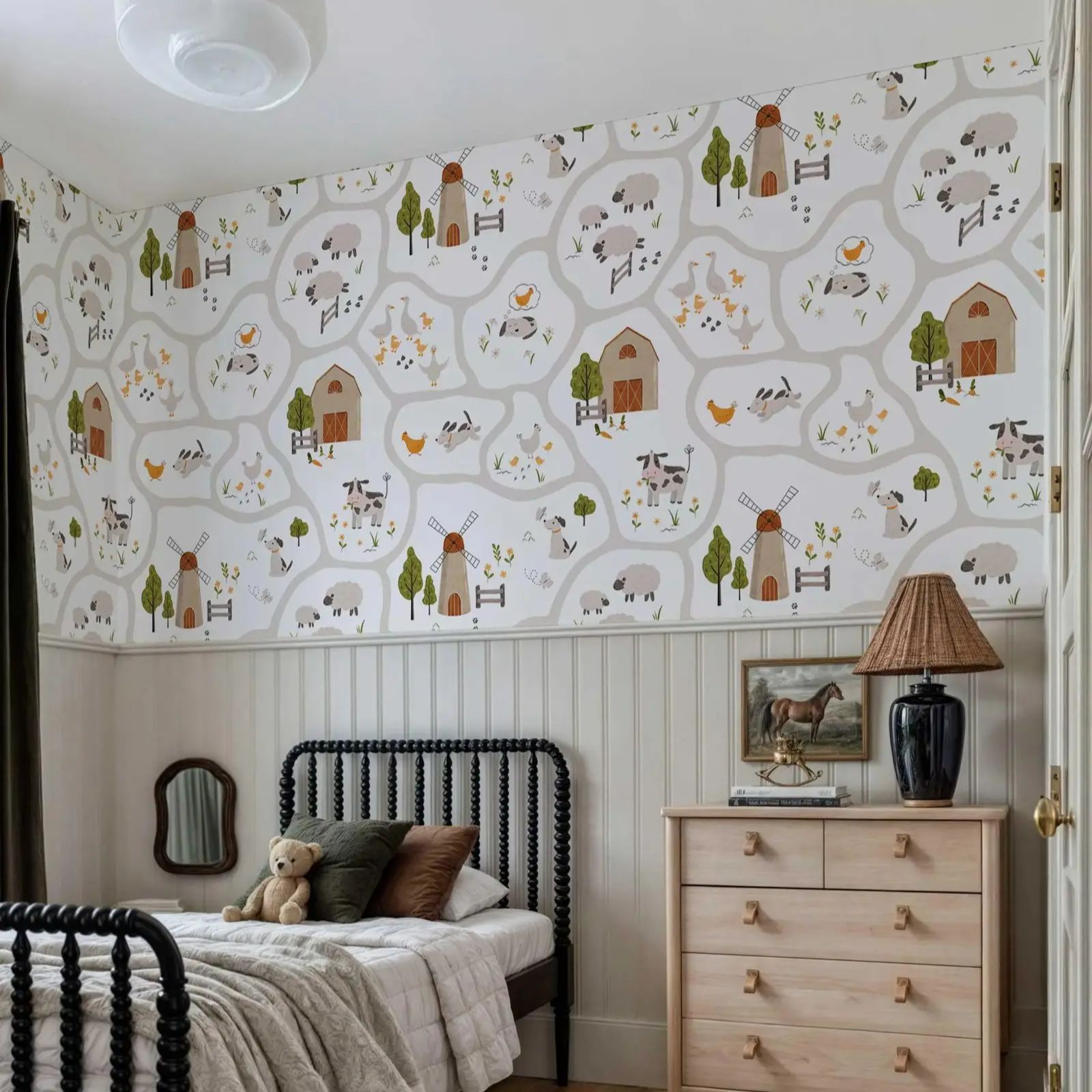 Детские обои с милыми сельскох – обзор и цена Baby Nursery Peel And Stick Wallpaper