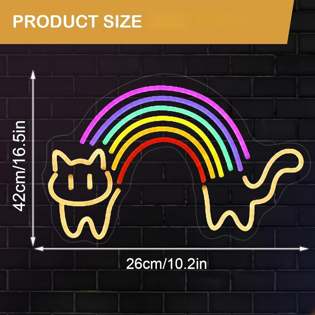 Радужный кот Неоновая вывеска  – обзор и цена Baby Nursery Wall Lights