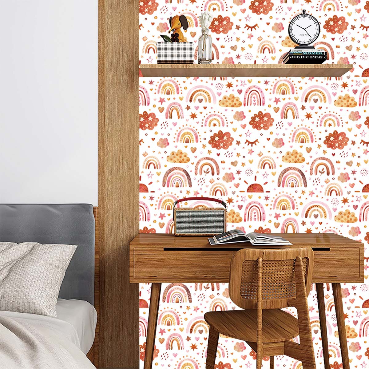 Радужные обои, отслаивающиеся  – обзор и цена Baby Nursery Peel And Stick Wallpaper