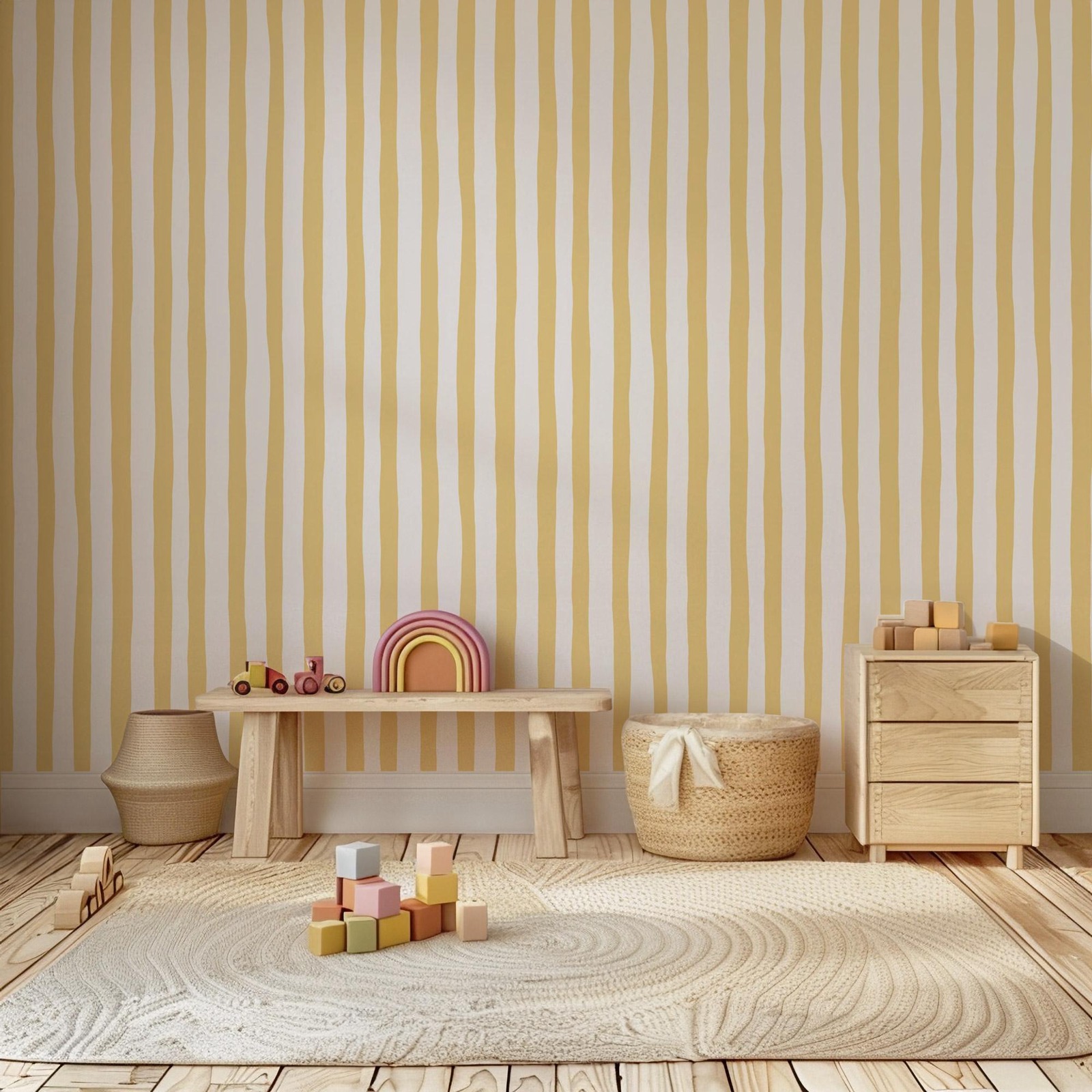 Обои Sunshine Yellow Wobbly St – обзор и цена Baby Nursery Peel And Stick Wallpaper