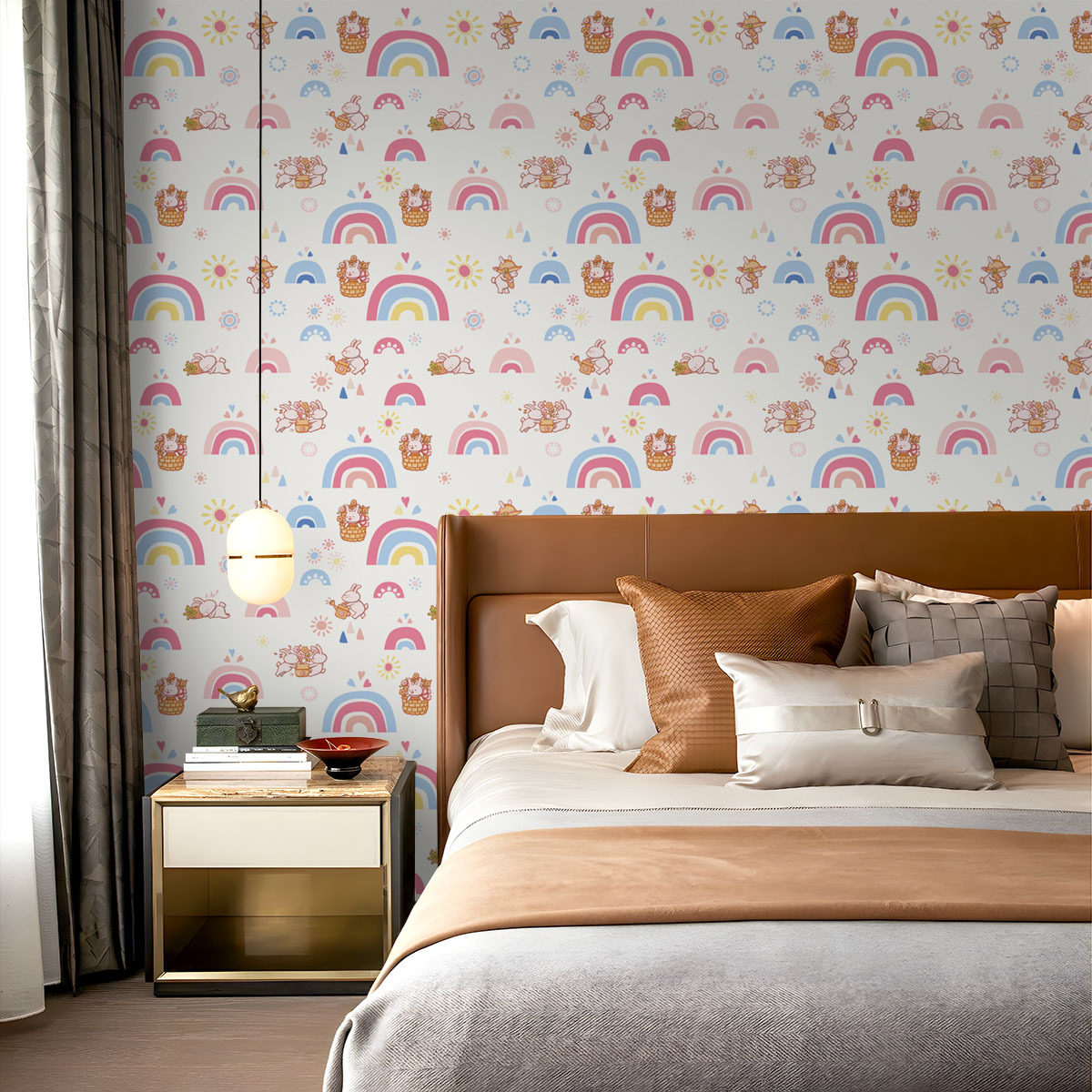 Детские обои с радугой в стиле – обзор и цена Baby Nursery Peel And Stick Wallpaper