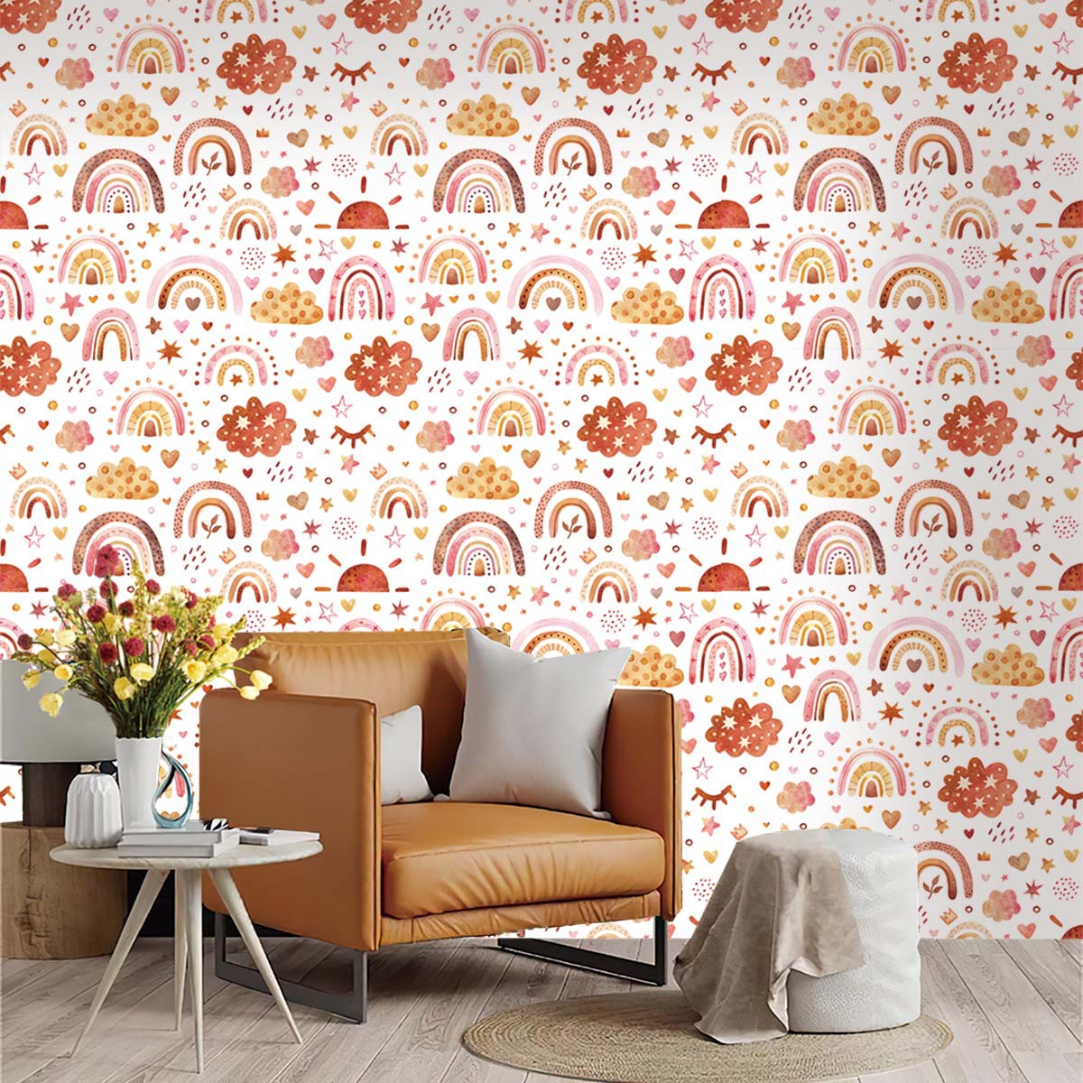 Детские обои с радугой в стиле – обзор и цена Baby Nursery Peel And Stick Wallpaper
