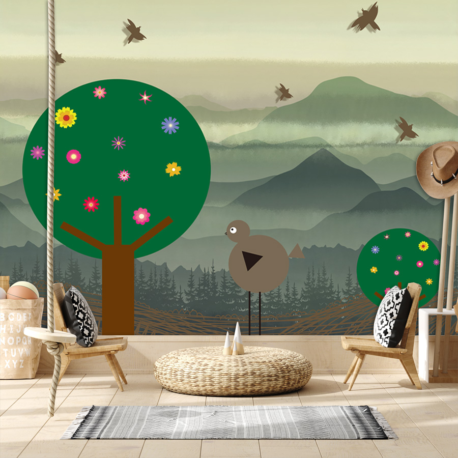 Мультяшные пользовательские ле – обзор и цена Baby Nursery Peel And Stick Wallpaper