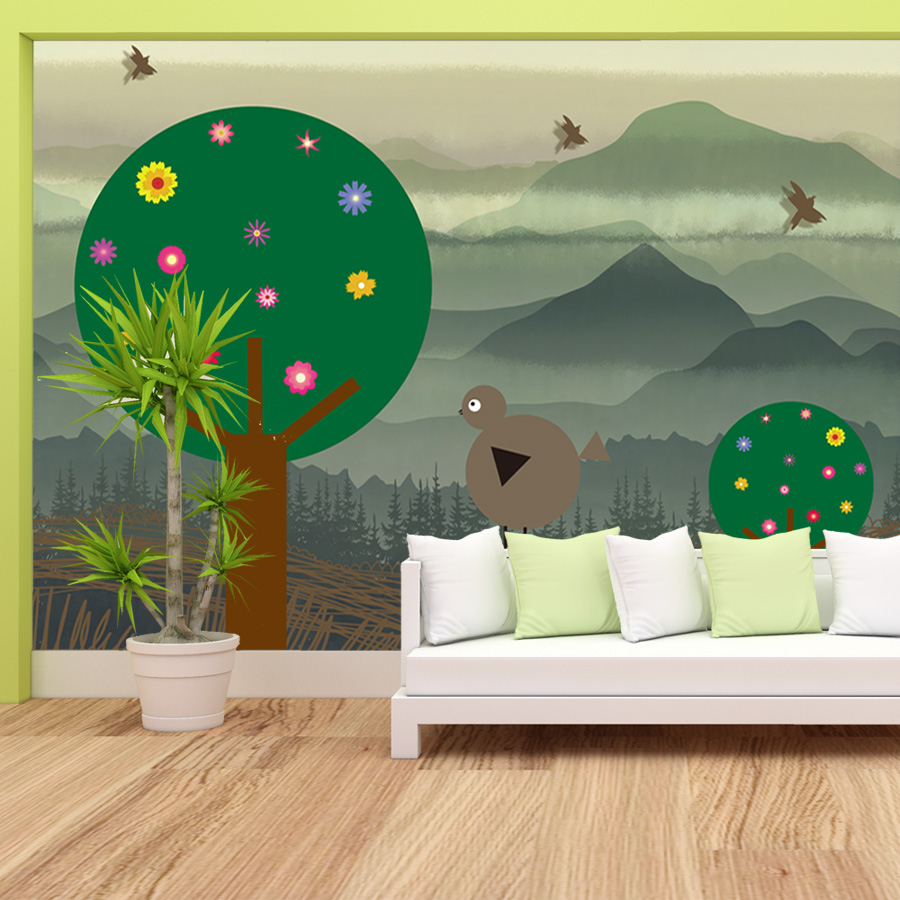 Мультяшные пользовательские ле – обзор и цена Baby Nursery Peel And Stick Wallpaper